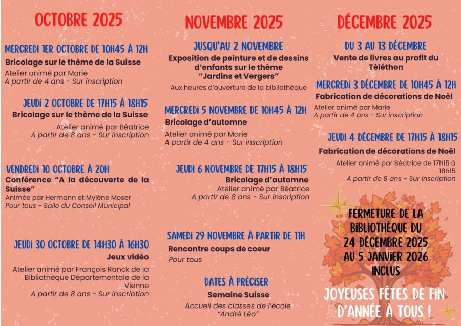 OCT NOV DEC 2025 – ANIMATIONS