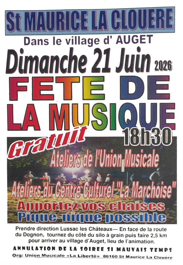Fête de la Musique St Maurice la Clouère