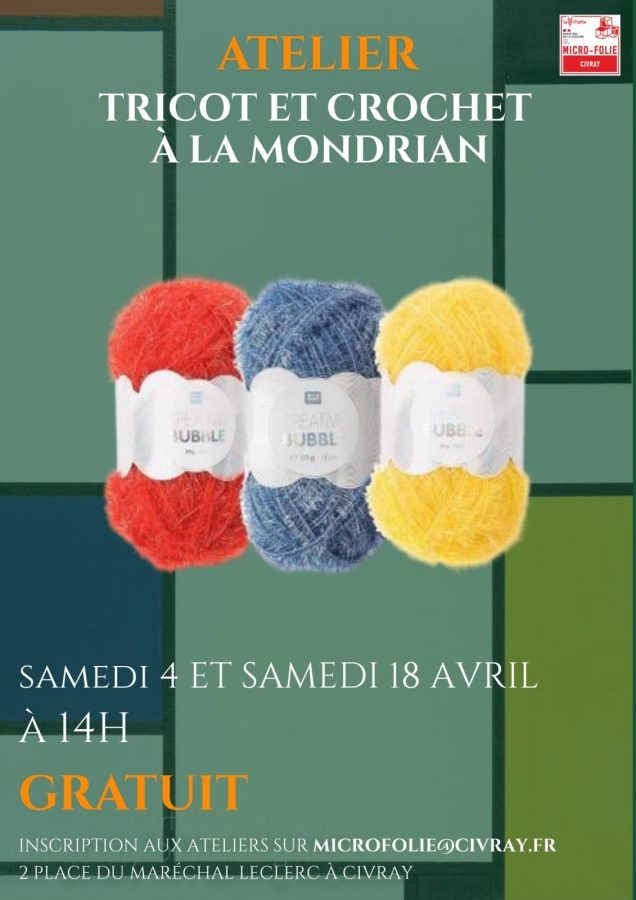 Atelier tricot à la mondrian