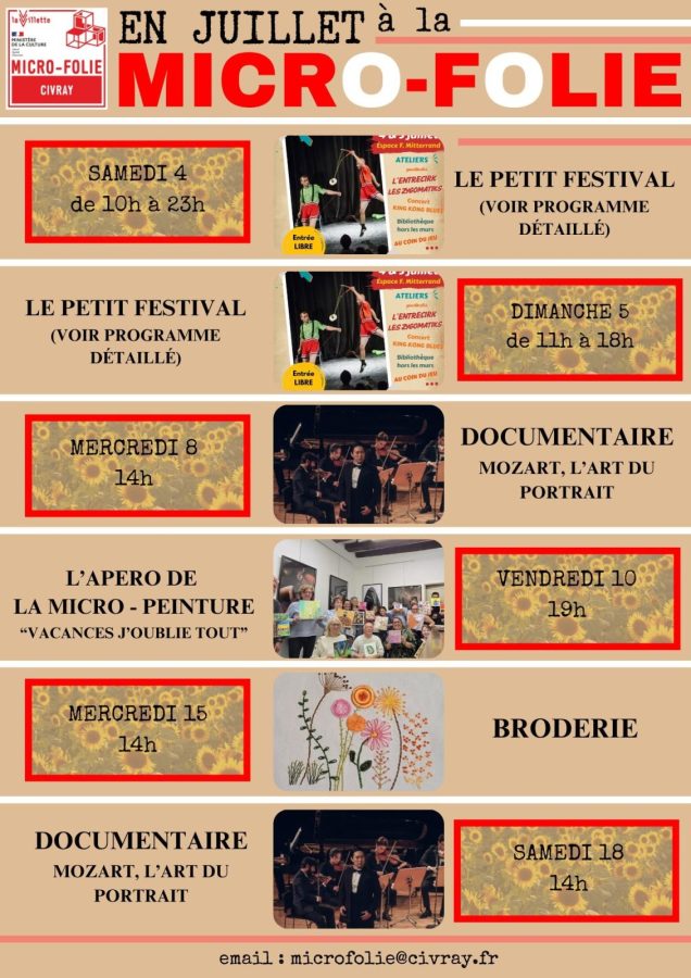 Programme juillet 2026