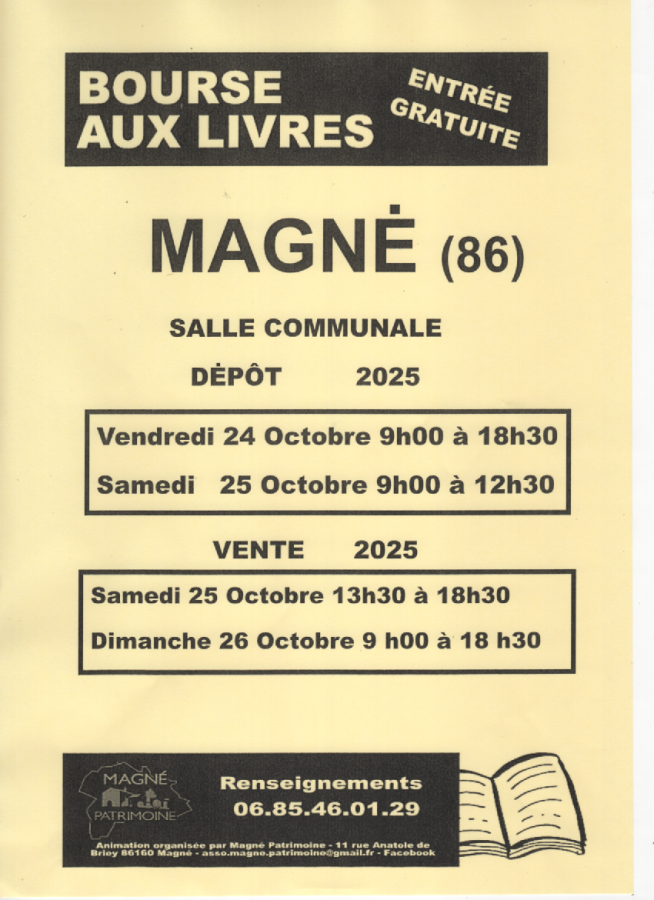Bourse aux livres 2025 Magné