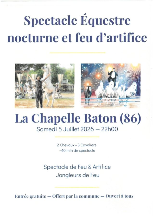 Spectacle équestre nocturne et feu d&rsquo;artifice